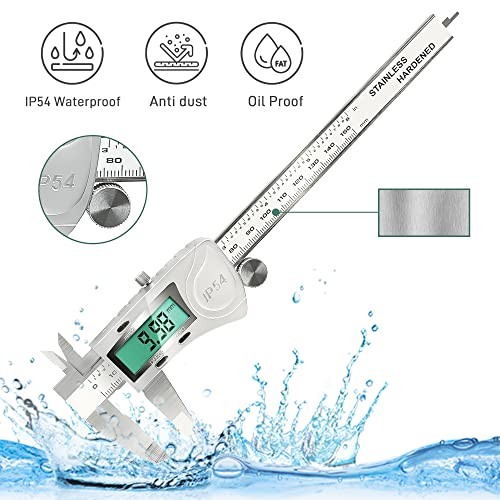 Electronic Digital Vernier Caliper Measuring Tool, IP54 Waterproof LCD01