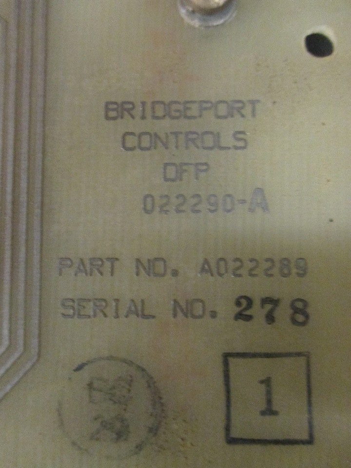 Bridgeport Controls A022289 DFP Board