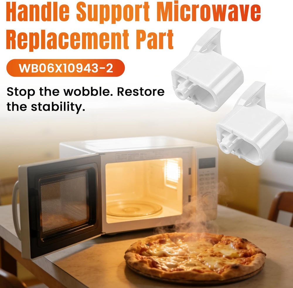 Upgraded 2 Pack WB06X10943 Handle Support Microwave Replacement Part by Exact F