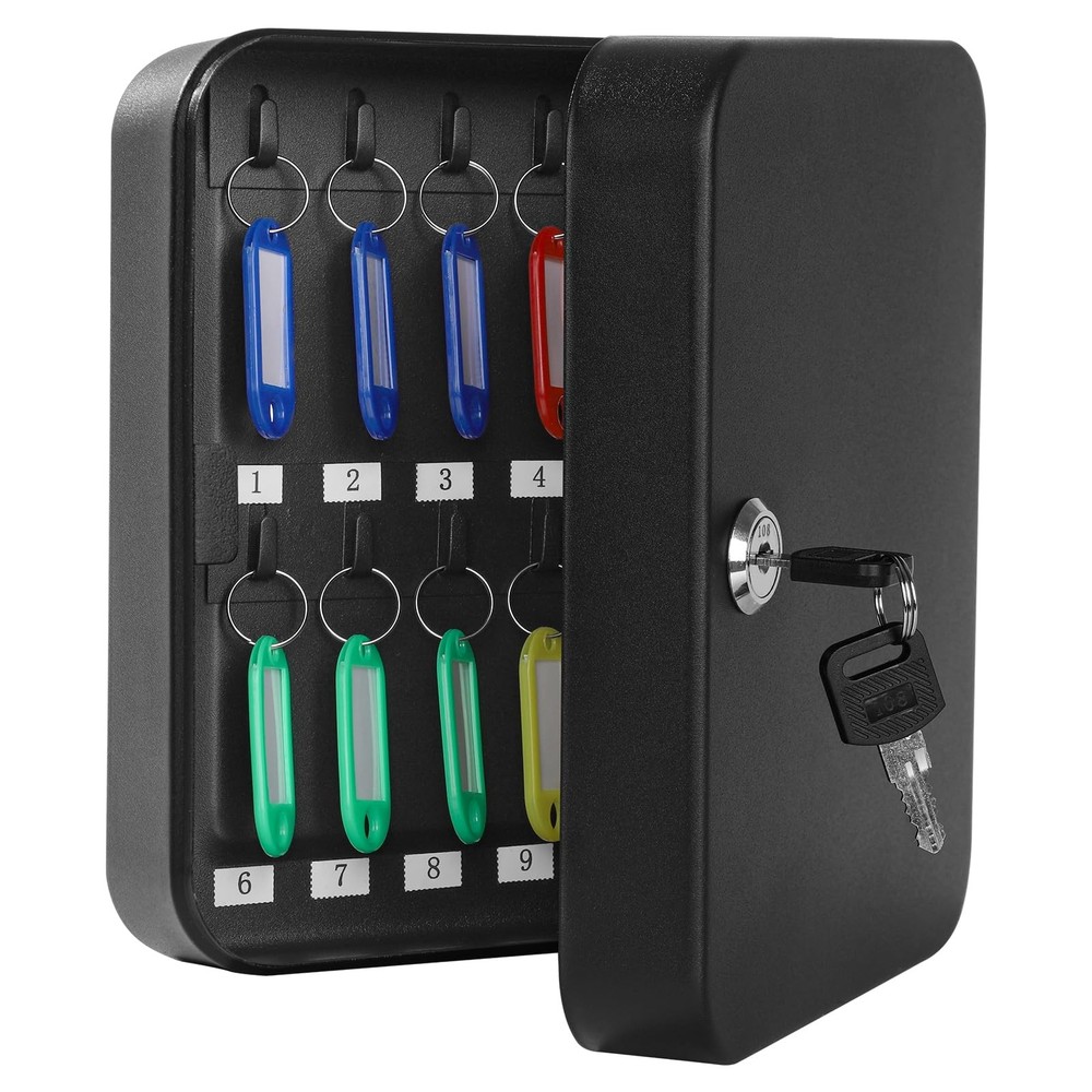 20 Key Lockable Wall Mount Key Cabinet Box for Home Office Security Storage