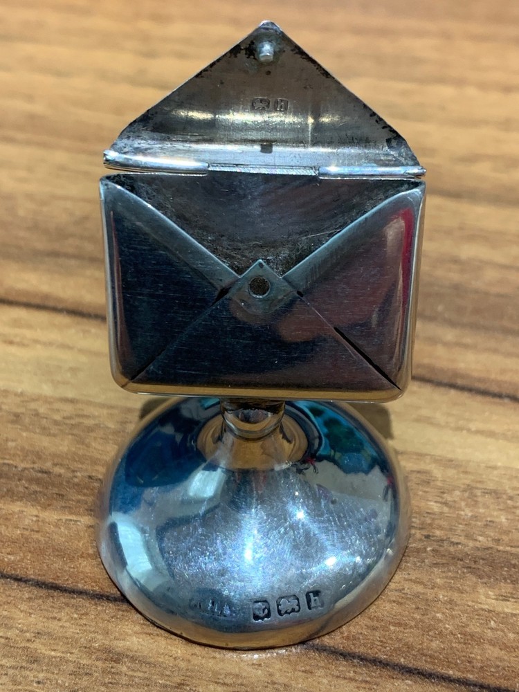 1907 SOLID SILVER ENVELOPE STAMP CASE ADIE & LOVEKIN EX SPINK BLUE EYES