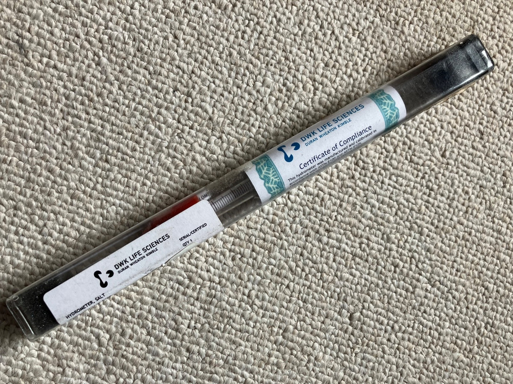 Duran salt, brine, aquarium hydrometer