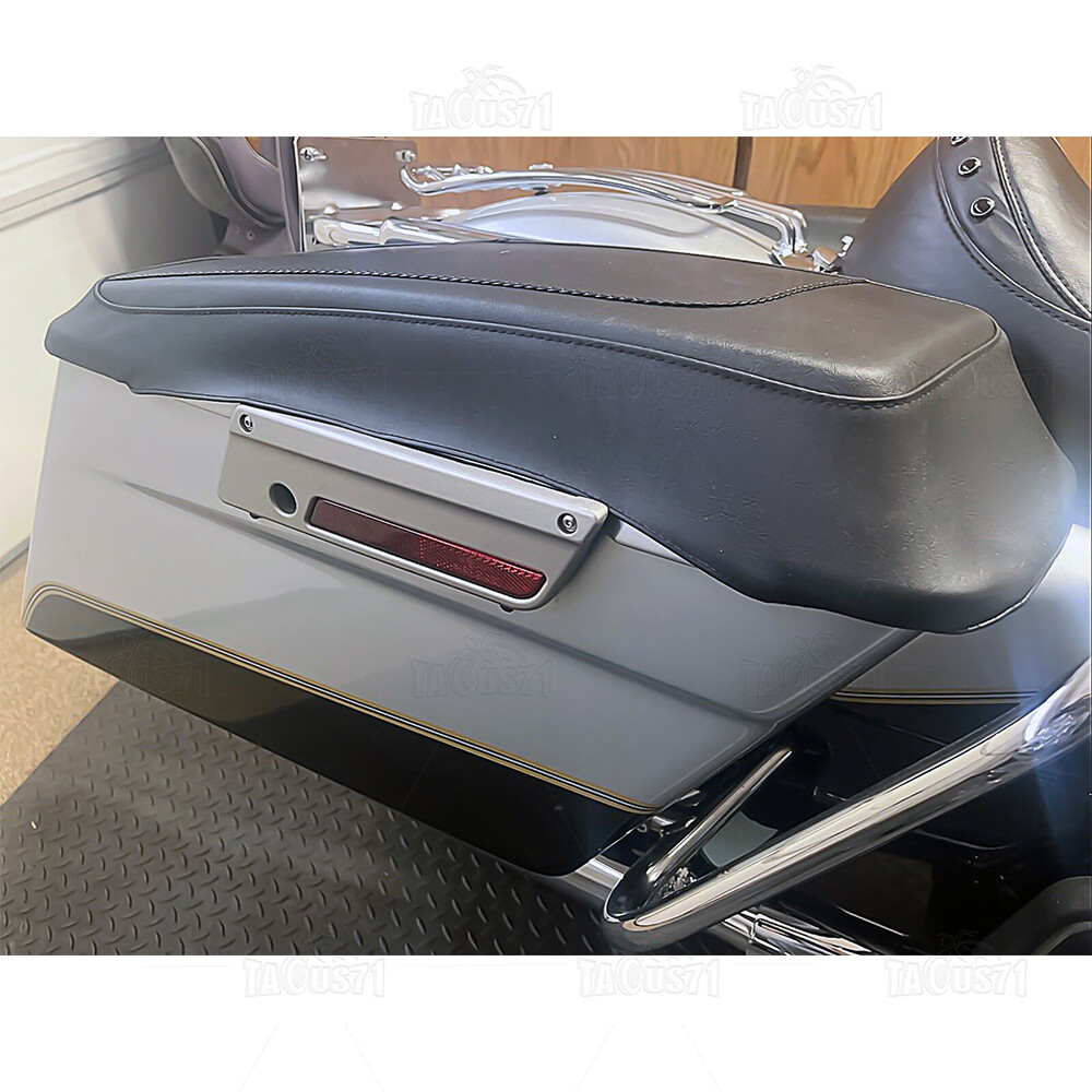 Pair Leather Hard Saddlebag Lid Covers Shield Fit Harley 97-13 FLT FLH Touring