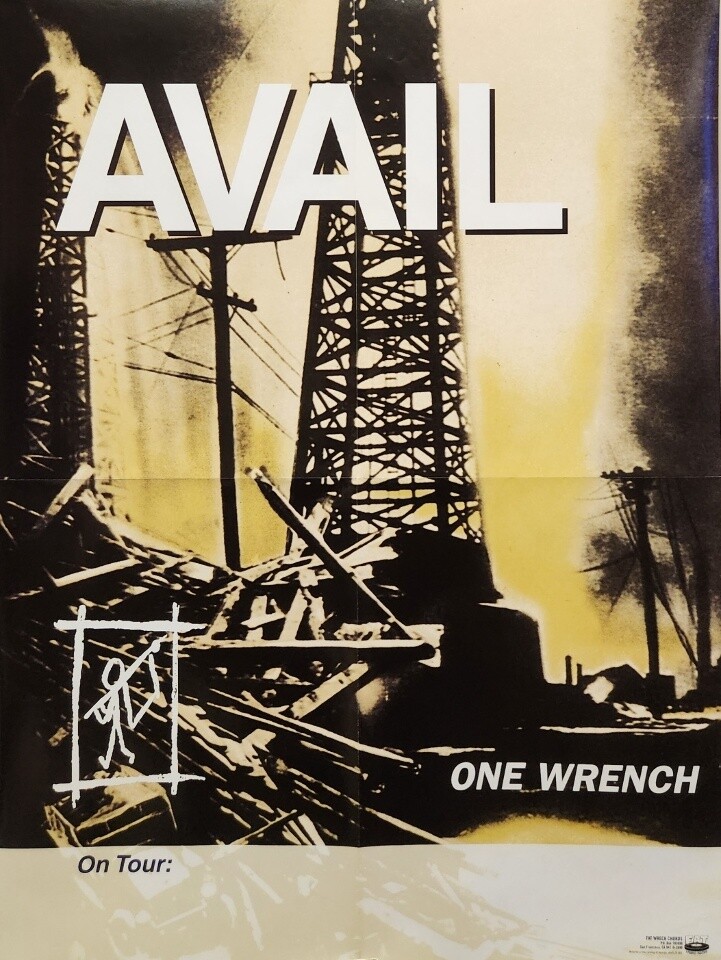 Avail 2000 One Wrench Fat Wreck Chords promo poster Excellent New Old Stock