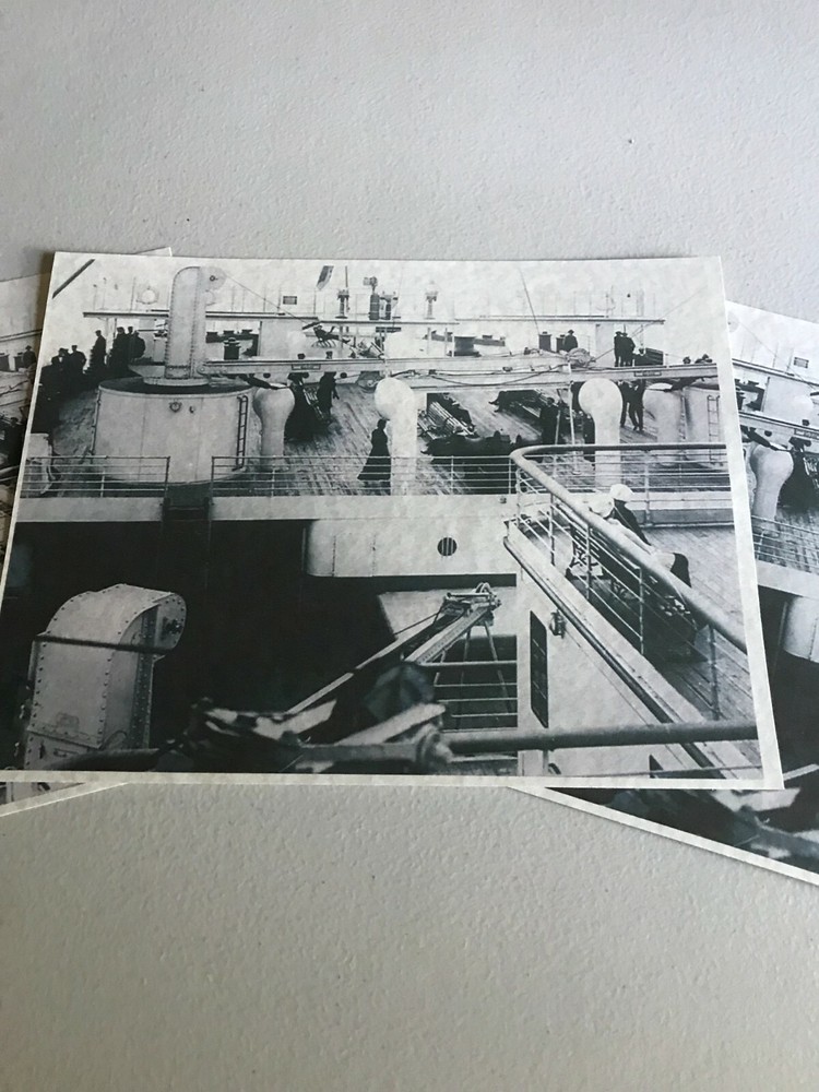 RMS Titanic Stern view - Rare image shows docking bridge & third class passenger