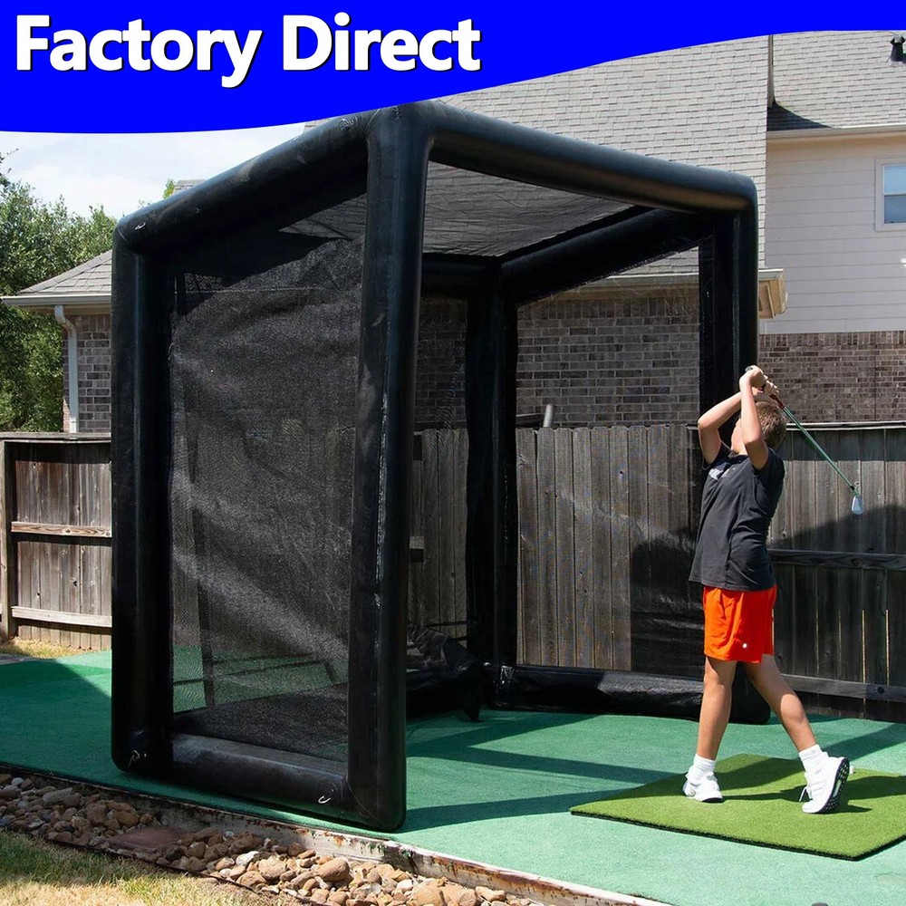 6ftx10ftx10ft Inflatable Golf Training Cage Golf Hitting Bay Golf Simulator