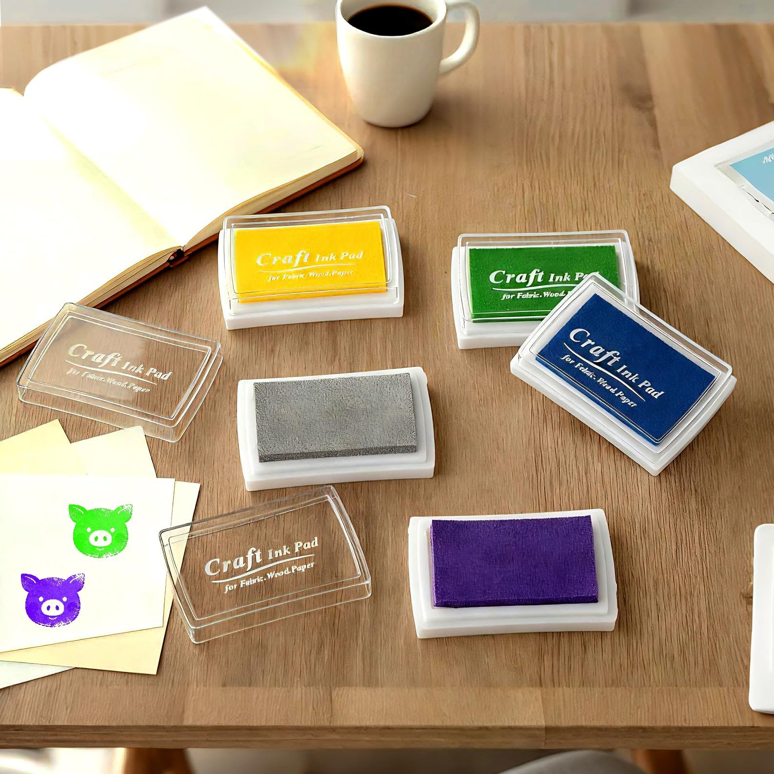 15 Ink Pads in Vibrant Colors for Stamps, DIY Crafts, Card Making, Scrapbooking