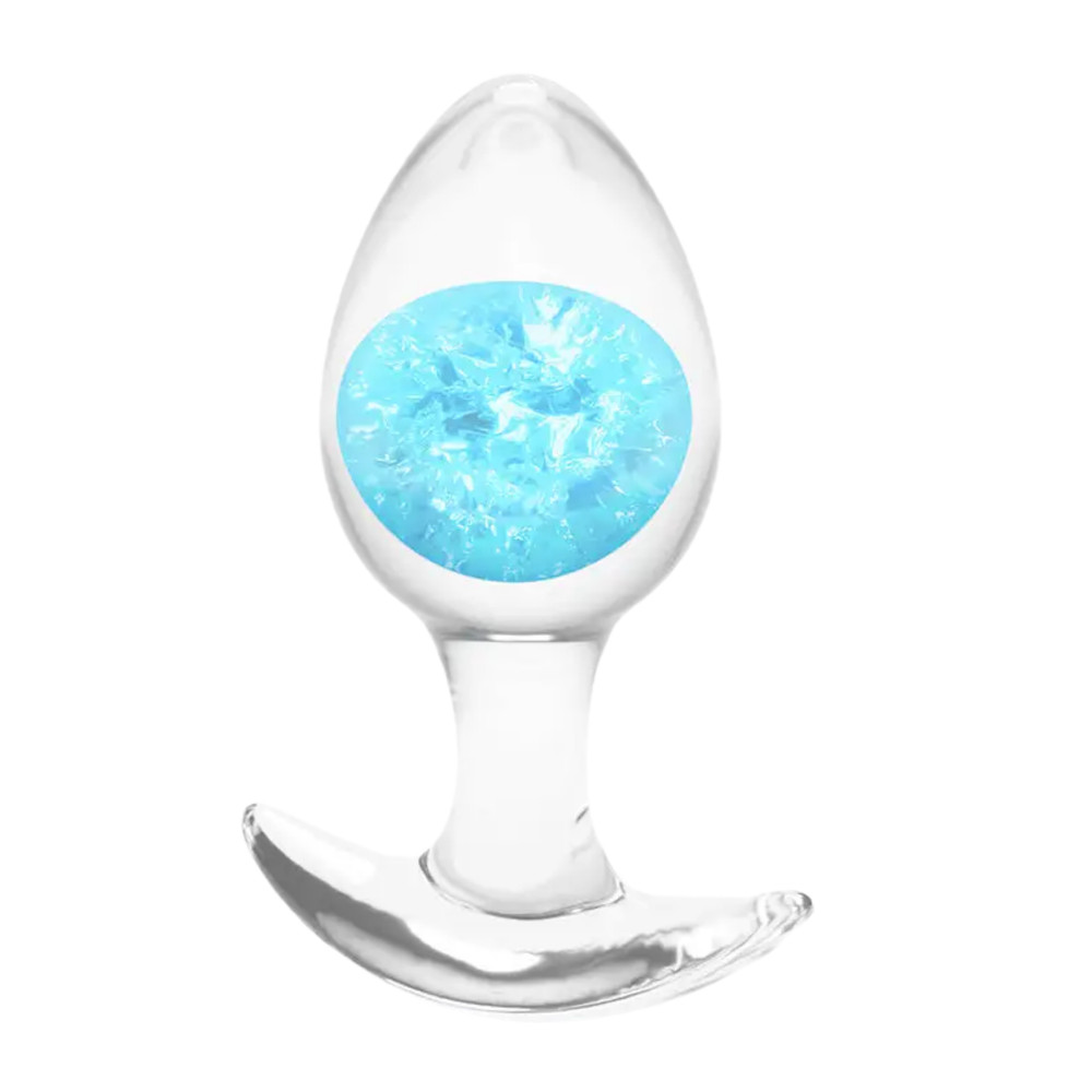 Liquid Silicone Anal Butt Plug w/ Internal Glass Core Backdoor Play Medium