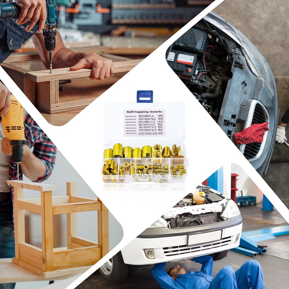 50Pcs Self Tapping Thread Inserts, Self Tapping Thread Inserts Set