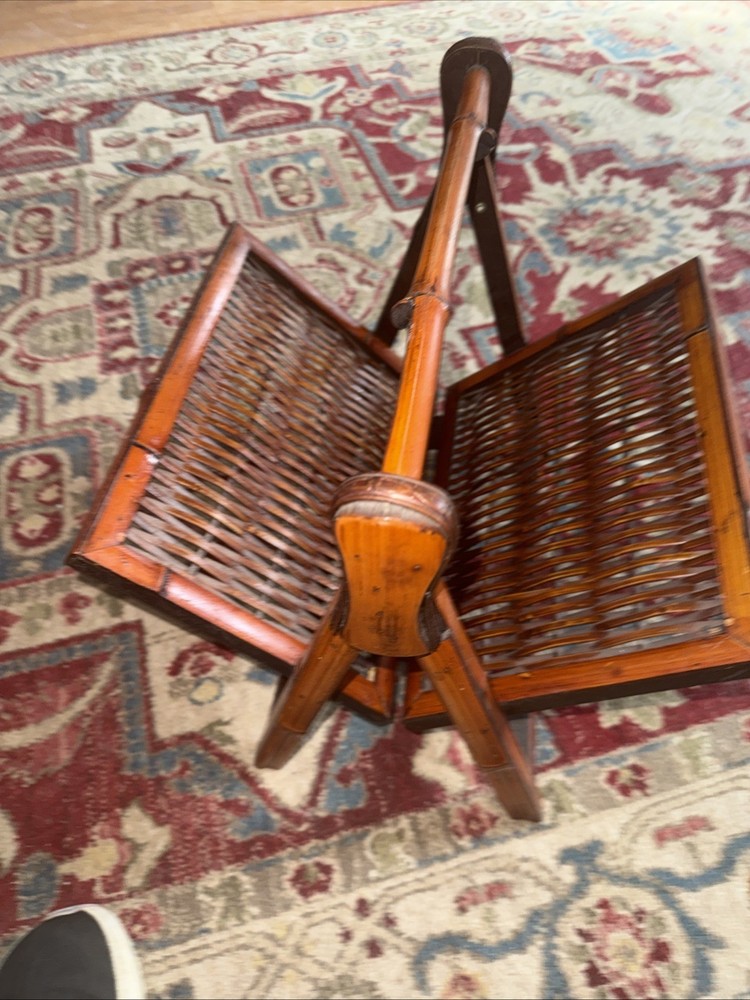 Folding Bamboo Magazine Book Rack