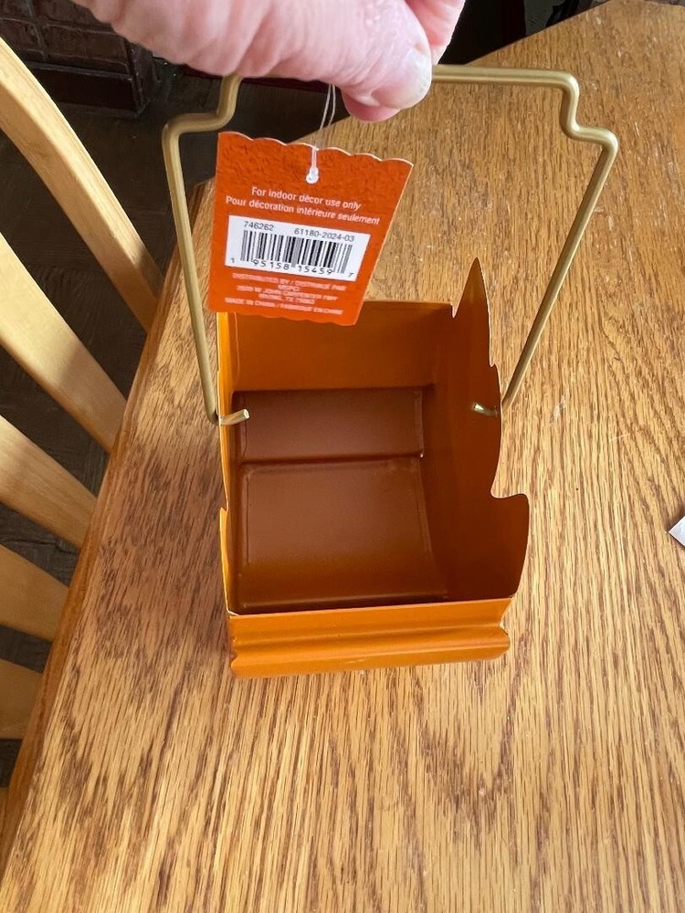 Ashland Light Orange Metal Fall Leafe Tabletop Decor