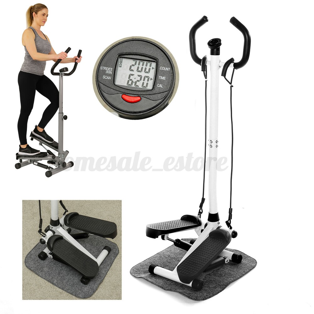 Exercise Mini Stepper Machine Workout Step Trainer Climber with Resistance Bands