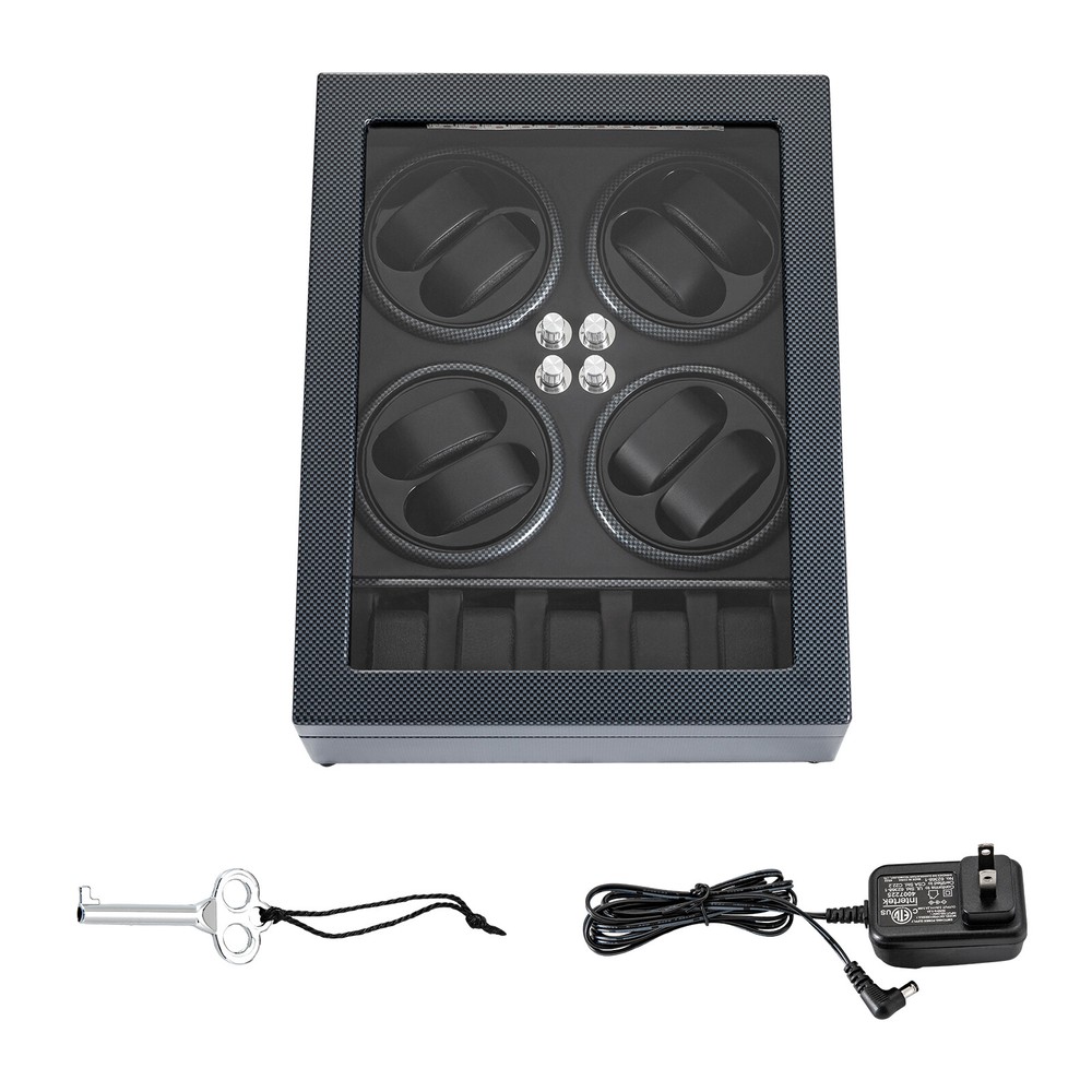 8+5 LED Light Automatic Watch Winder Box Watch Display Storage Case Winder Box
