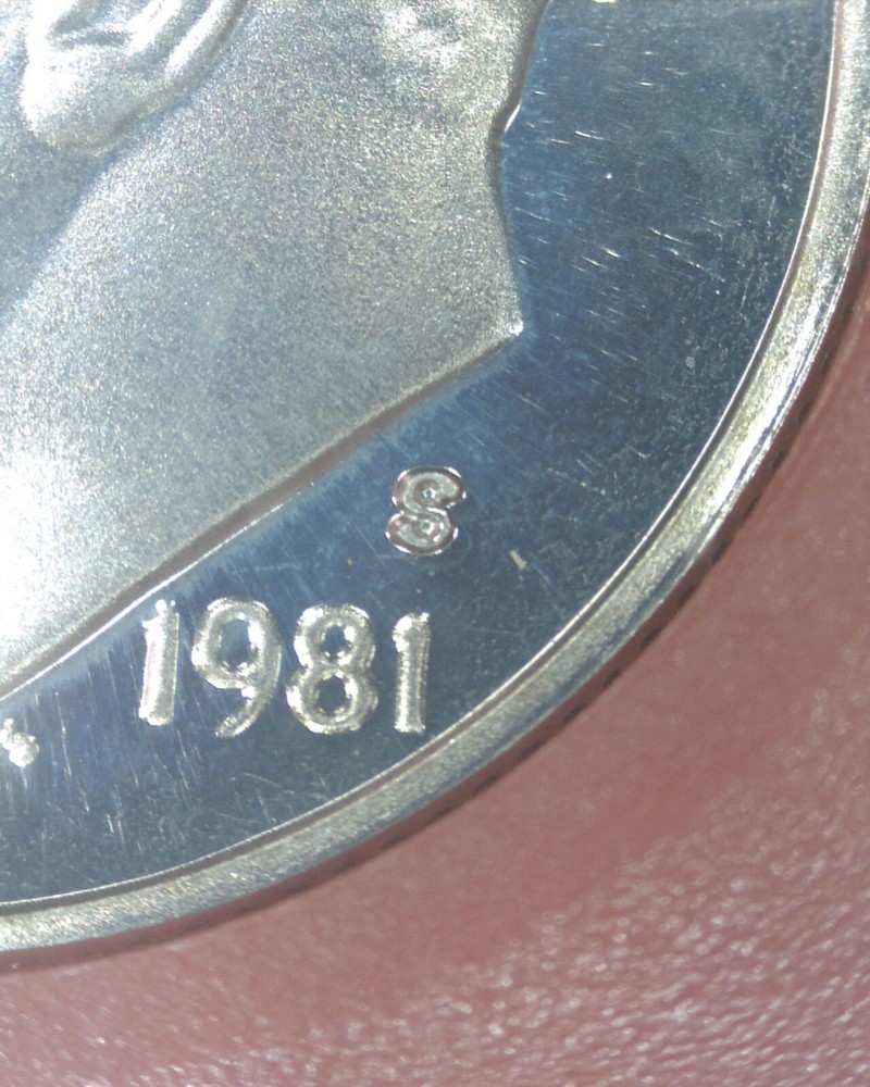1981-S Type 2-flat "S" Proof Roosevelt dime.
