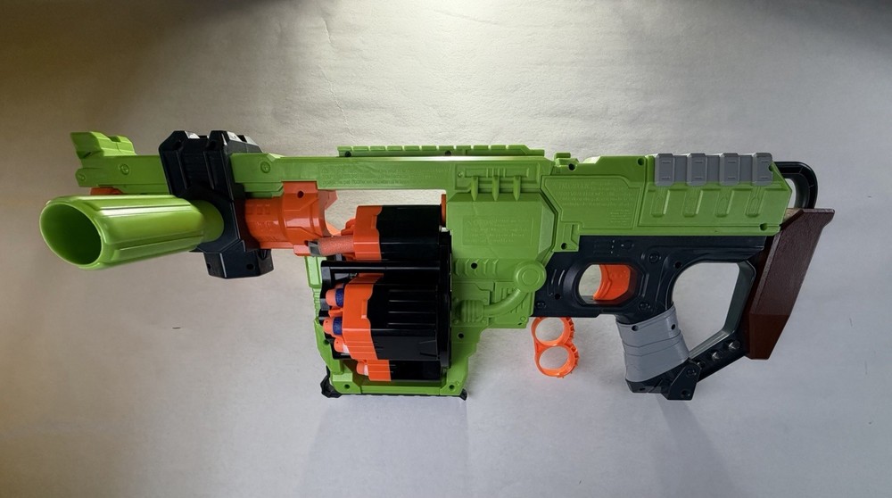 Nerf Zombie Strike Doominator Blaster w/ Rotating Drum Tested Working