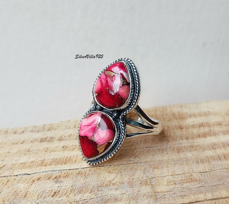 Rose Dahlia Turquoise Solid 925 Sterling Silver Statement Ring, All Size M1786