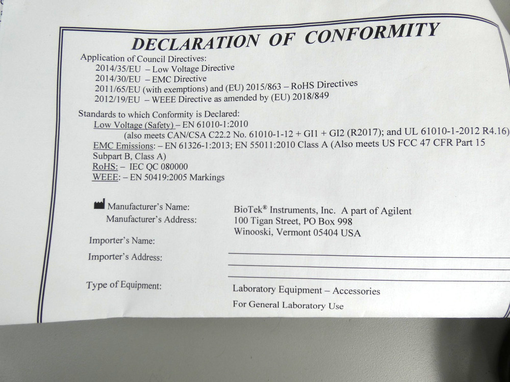 BioTek 7103035 Vacuum Pump Assembly For Microplate Washers