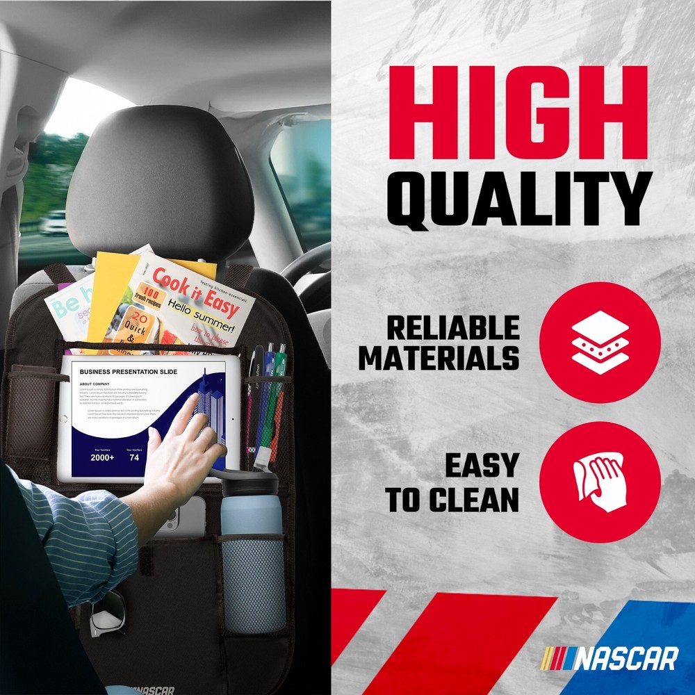 NASCAR Backseat Car Organizer | 6 Storage Pockets, Touchscreen Tablet Pocket