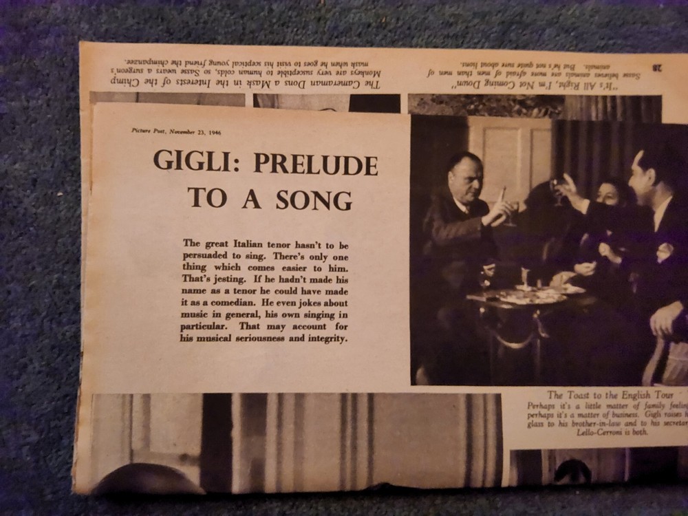 Sk99 Ephemera 1946 Article Gigli
