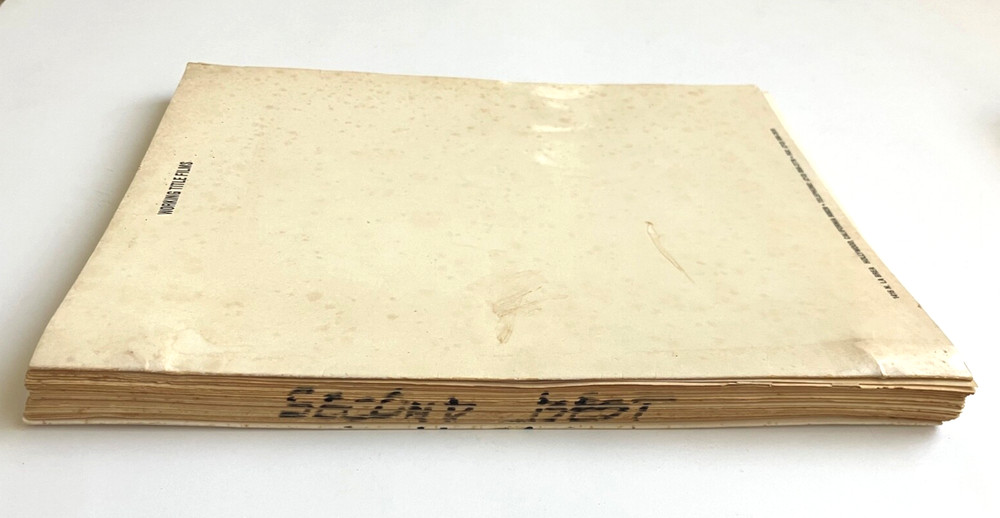 SECOND BEST (1994) ORIGINAL 1st DRAFT SCRIPT. WILLIAM HURT. NOT A REPRODUCTION