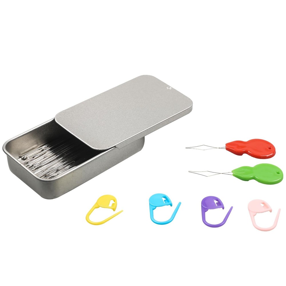 40PCS Large Eye Sewing Needles, 8 Sizes Hand Sharp Multi-Size, Silver