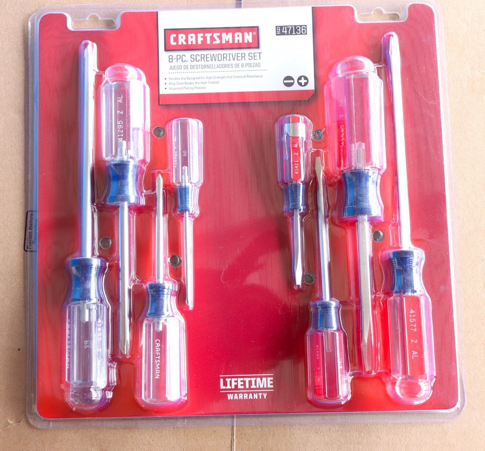 Craftsman 8 pc Screwdriver Set Philips & Flathead/Slotted #47136