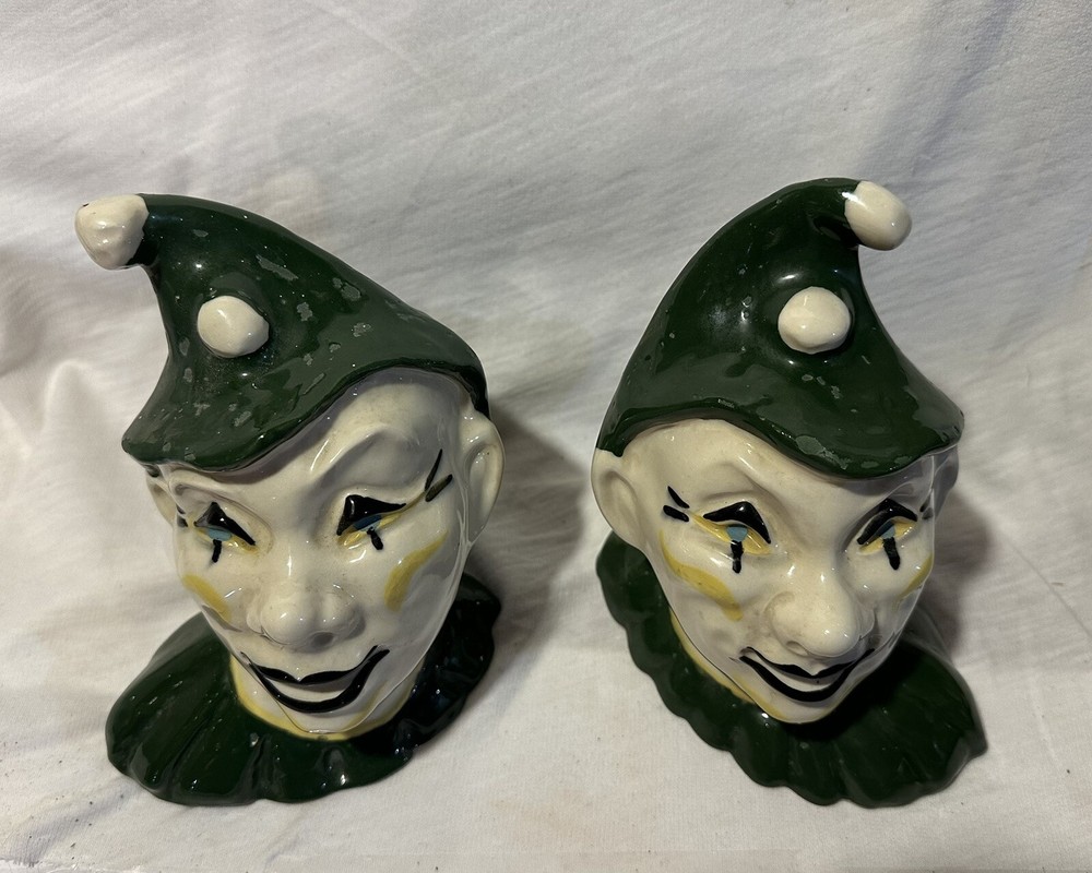 2 ceramic Jester planters.