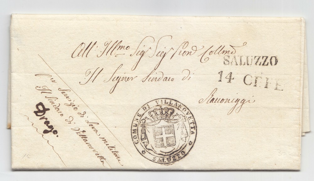 LL276-PIEMONTE-PREF.SALUZZO X Racconigi 1834