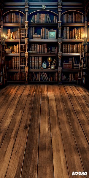 10'x20'Retro Bookcase Library Scenic Microfiber Fabric background backdrop SD280