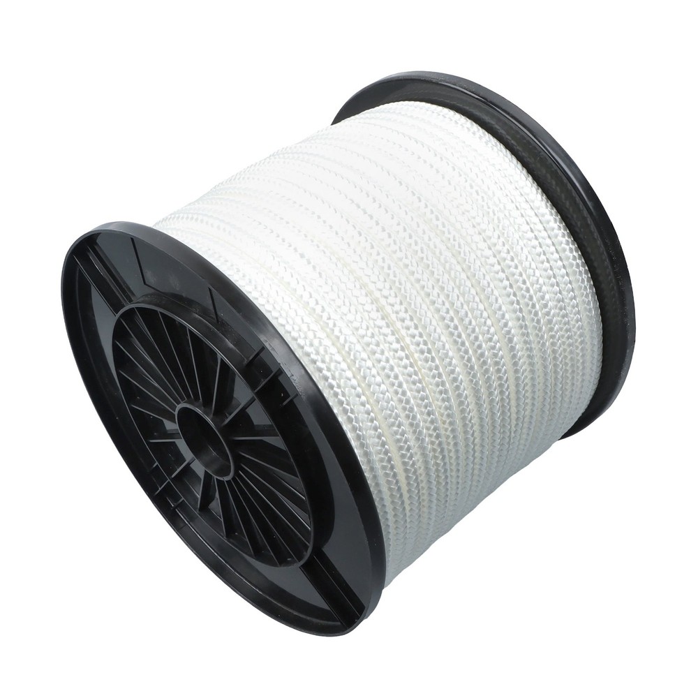 3/8" × 250' Multipurpose White Nylon Rope Sturdy Spool Solid Braid Rope