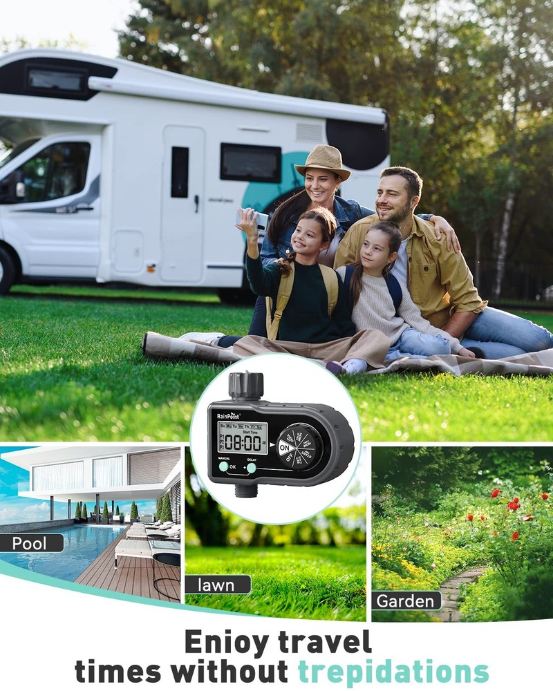 RAINPOINT Sprinkler Timer, Hose Timer with 3 Individual 101P4, Black