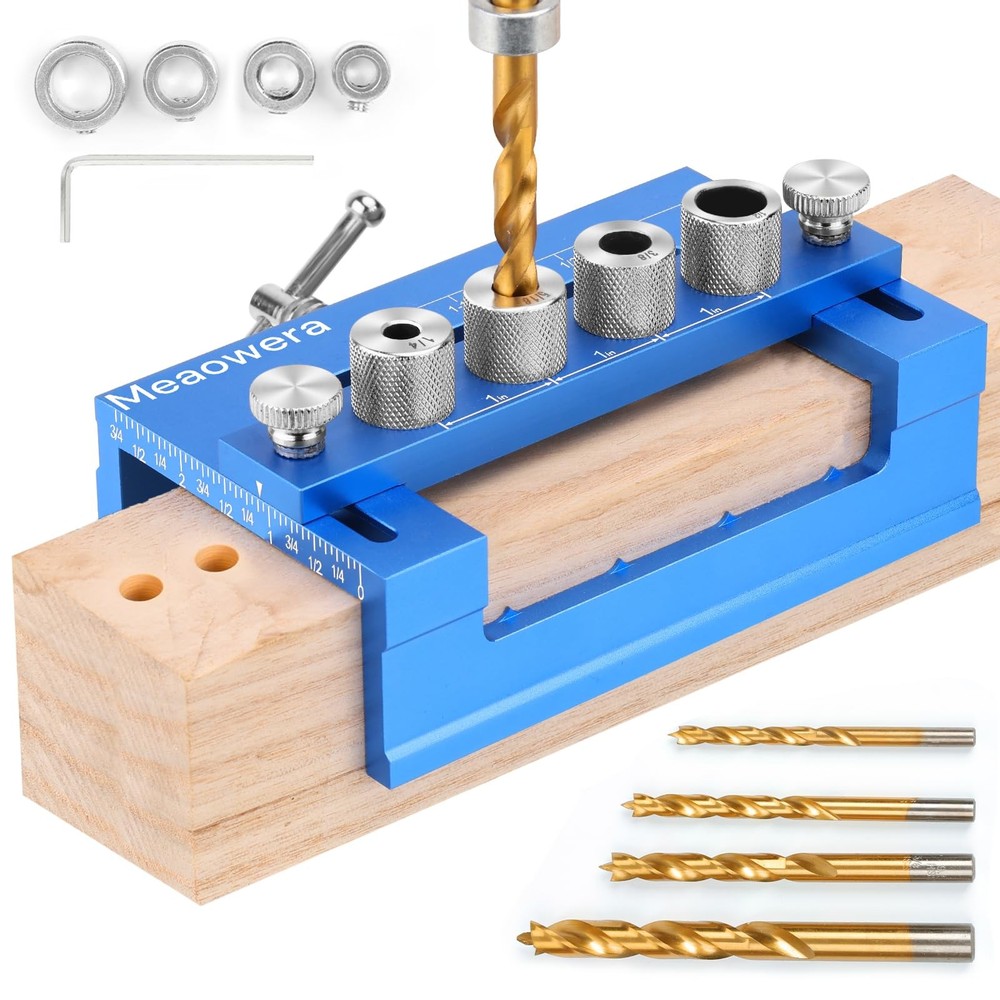 Ultimate Dowel Jig Kit & Biscuit Jointer Set – Adjustable Doweling Jig with 4...