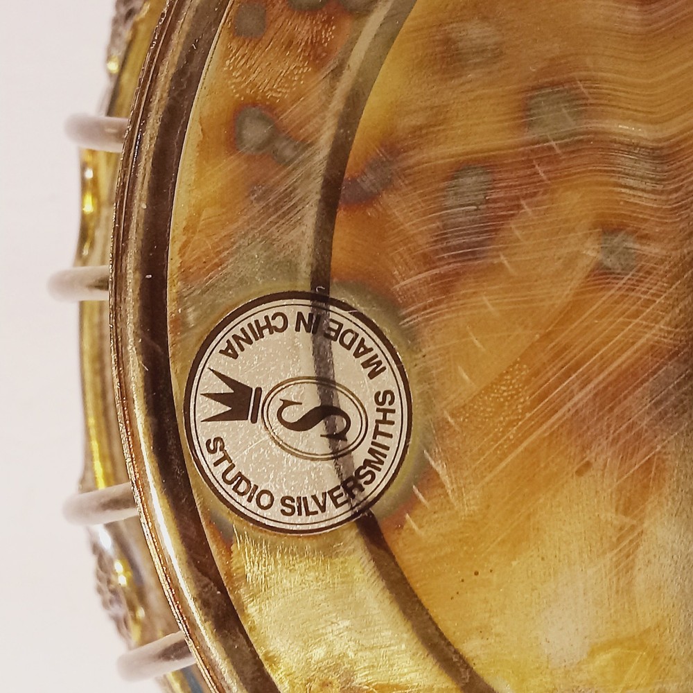 VTG Studio Silversmiths Wire Fruit Bread Basket Ornate Grape Clusters (read)