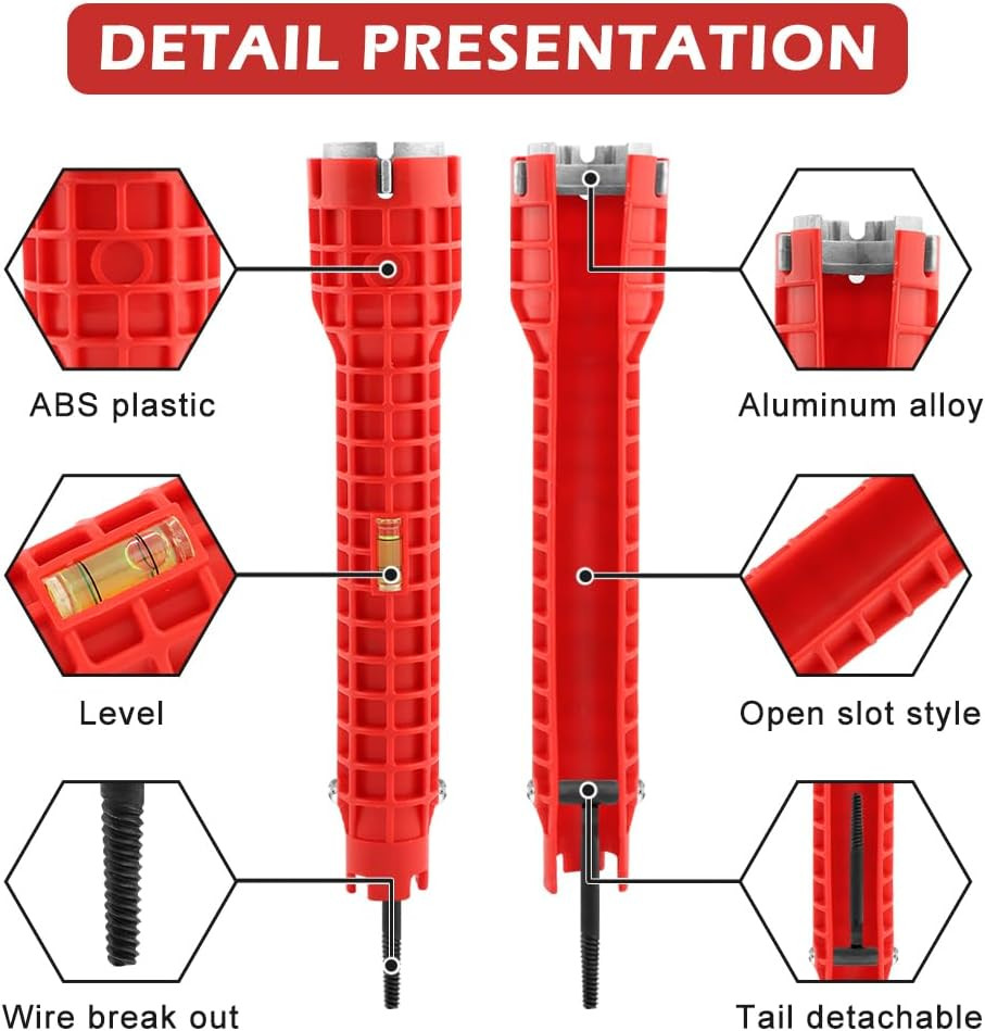 Faucet Installer Tool Sink Wrench 14 in 1 Multi Function Plumber Tool
