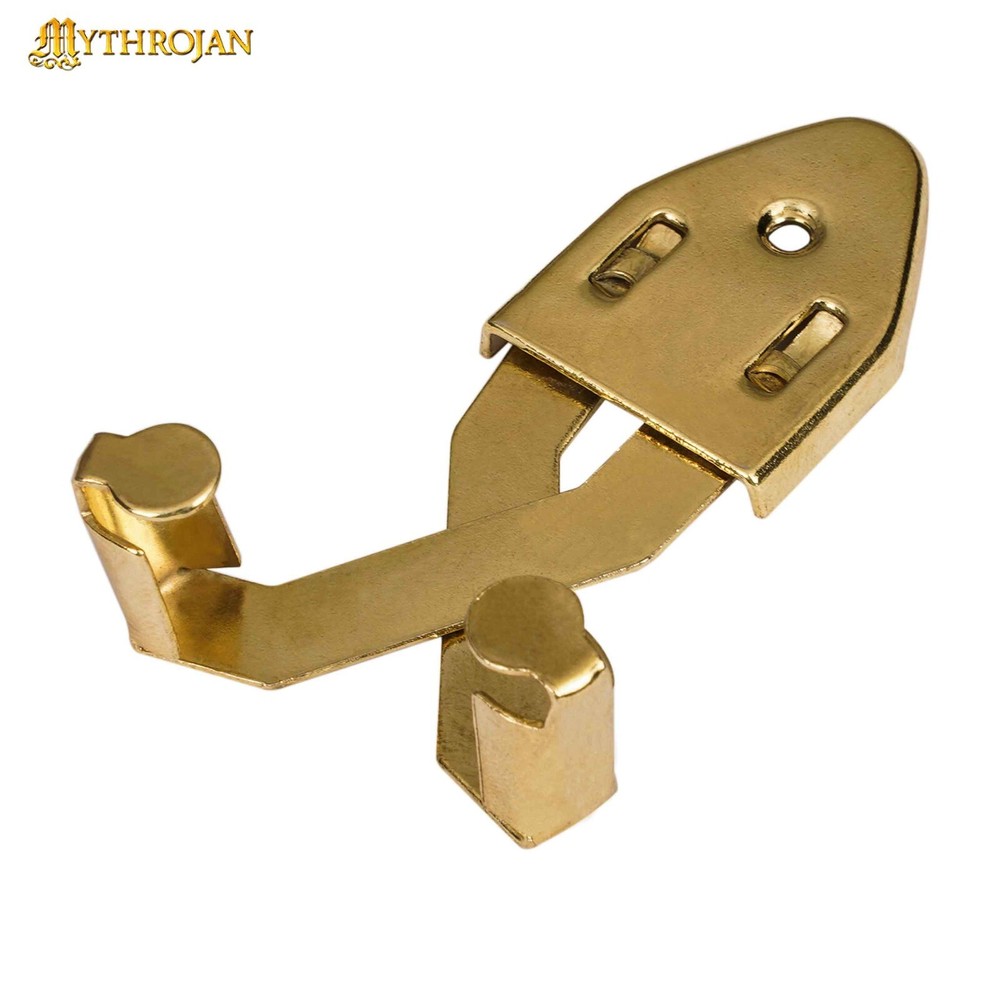 Medieval Metal Sword Dagger Holder Vertical Wall Mount Universal Display Brass