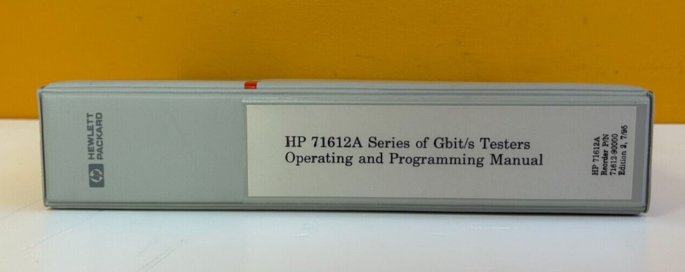 HP / Agilent 71612-90000 1995 Gbit/s Testers Operating & Programming Manual.
