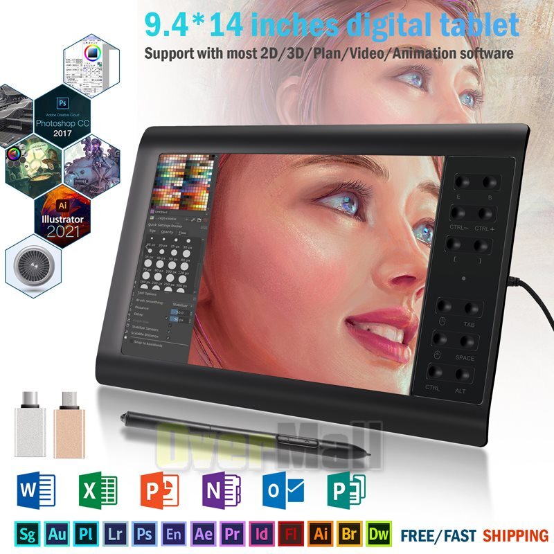 Digital Graphic Drawing Tablet with Screen Pen Display 12 Shortkey for Android