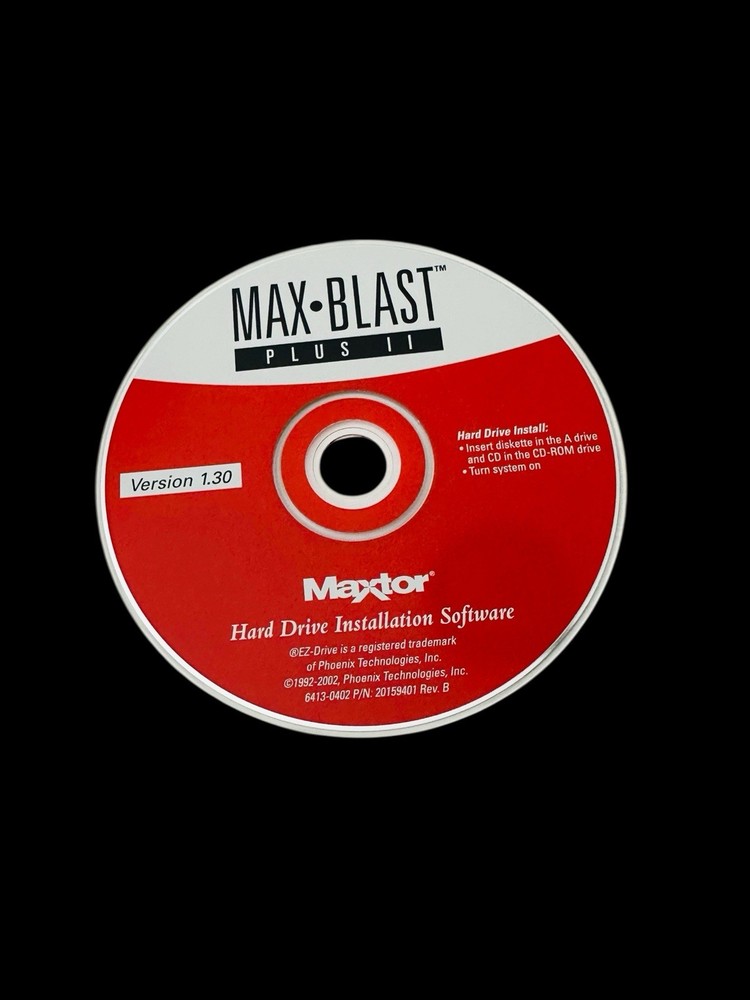 Max Blast Plus II Installation Software CD ROM Disc Version 1.30 Vintage 2002