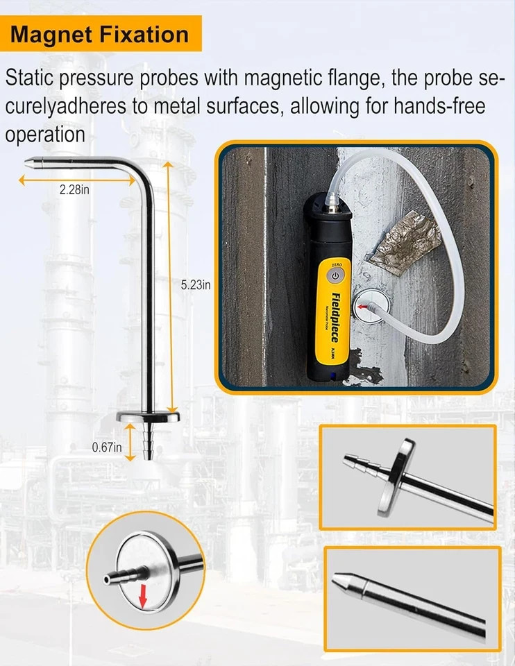 JL3MN2 Manometer Probe Kit, Compatible with Klein Tools ET180 Digital Manometer
