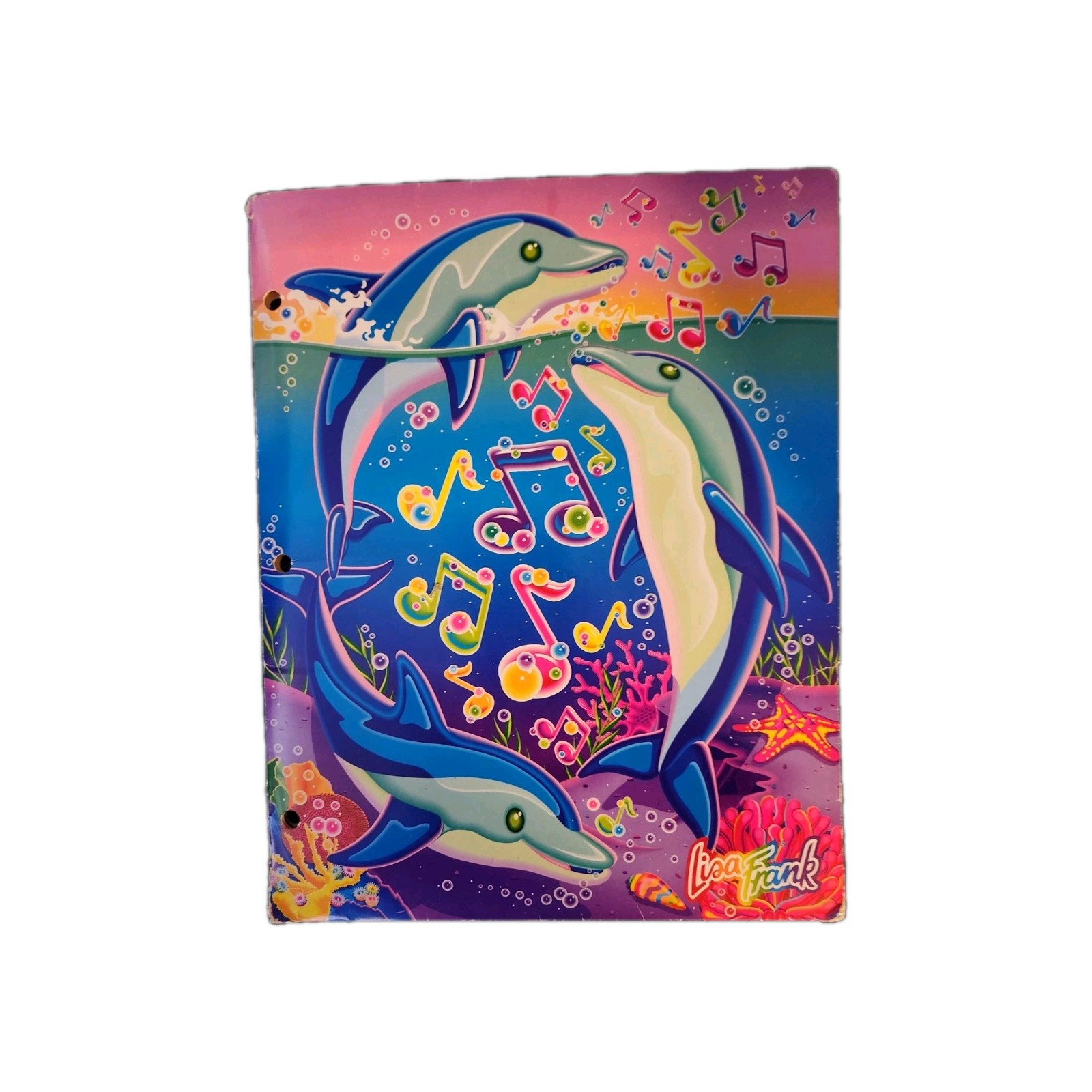 Lisa Frank Singing Dolphins Folder Vintage Fantastic World