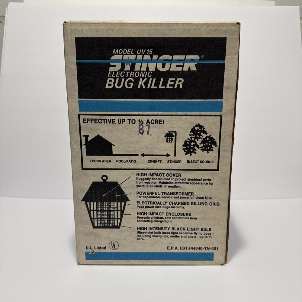 Stinger UV-15 Bug Zapper Electronic Insect Control New in Sealed Box