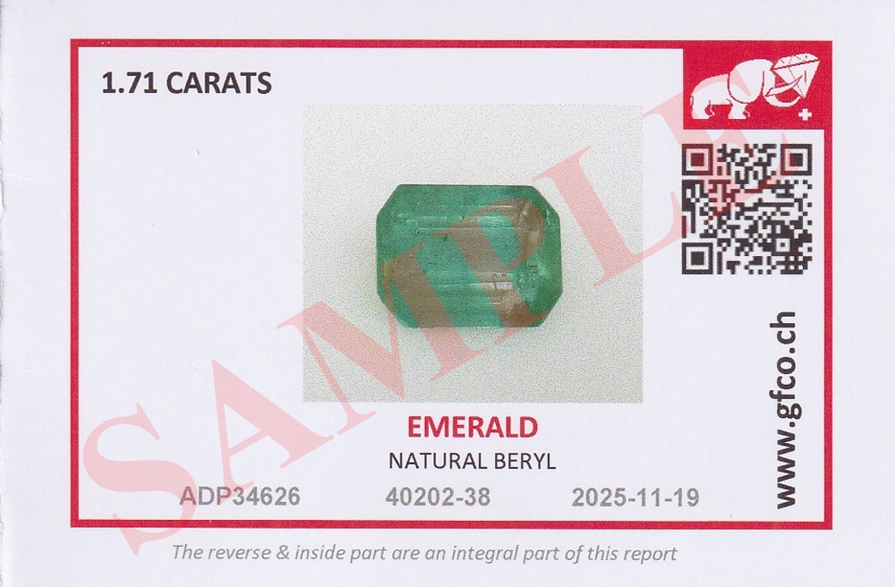 GFCO GEM LAB® Swiss Gem Certificate – Professional Gemological Report Card