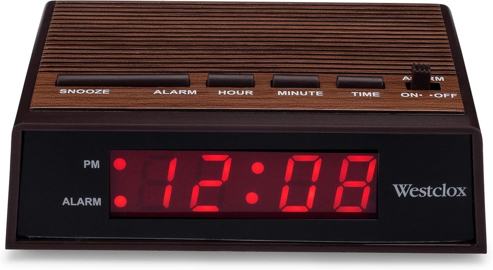 Wood Style LED Alarm Clock Night Table