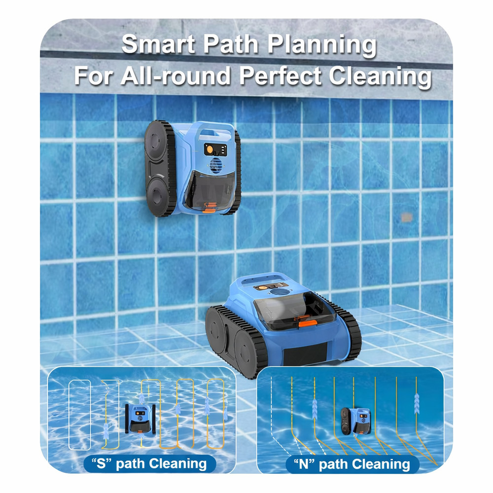 Automatic Robotic Pool Vacuum Cleaner Wall Climbing Scrubber Inground Pool