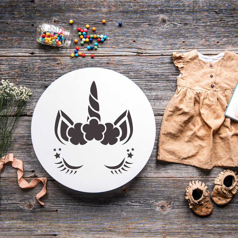 Unicorn Head Stencil - Durable & Reusable Mylar Stencils