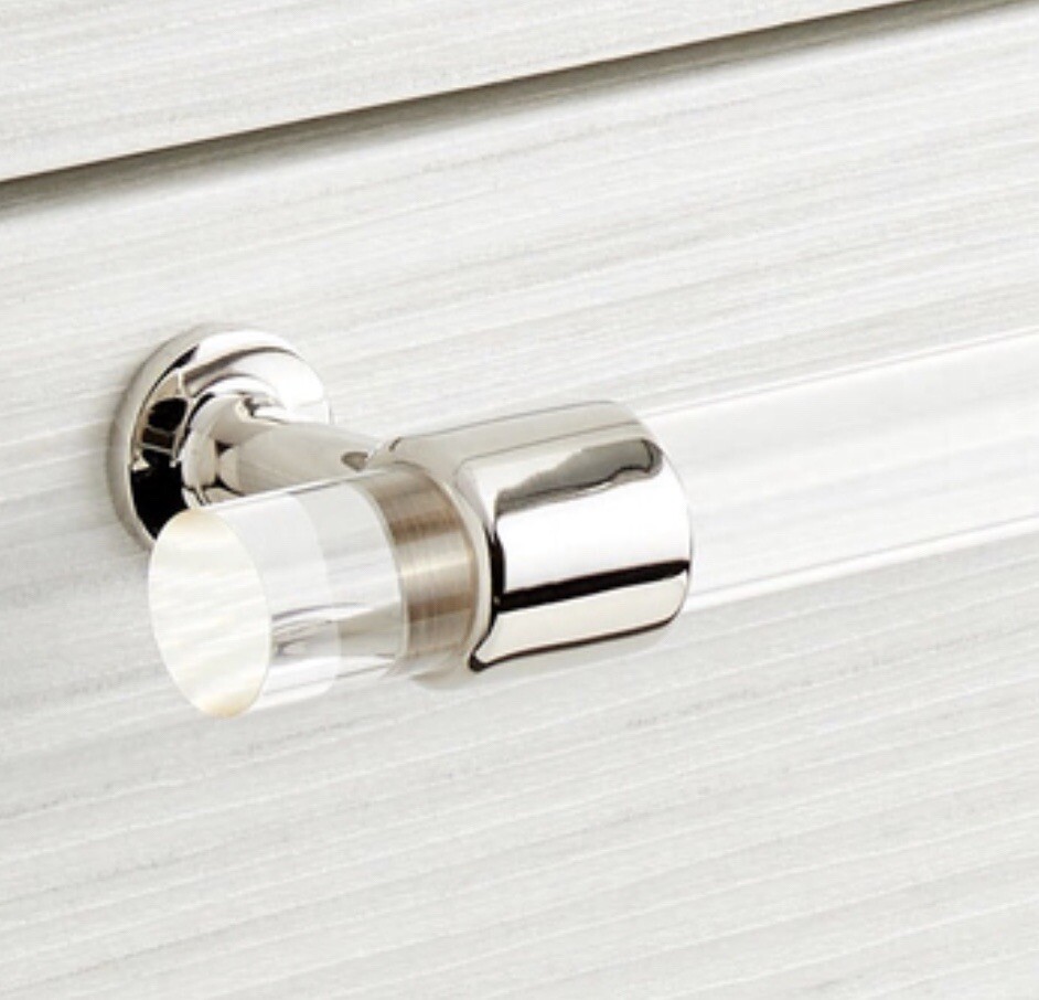 Signature Hardware 12" Beryn Acrylic Appliance Pull, Satin Brass