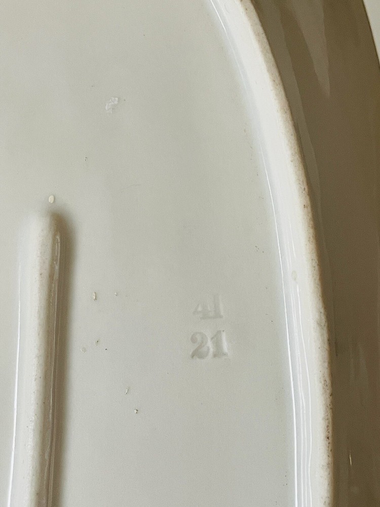 TK Czechoslovakia Hand Painted Lusterware Bread Celery Dish Iridescent Oval Dish