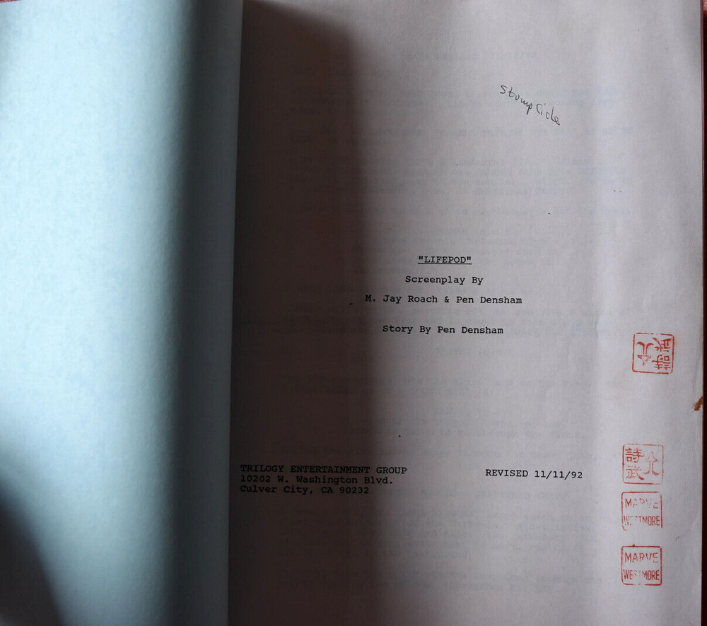 1992 Original Lifepod Revised Draft Screenplay Script Color Pages