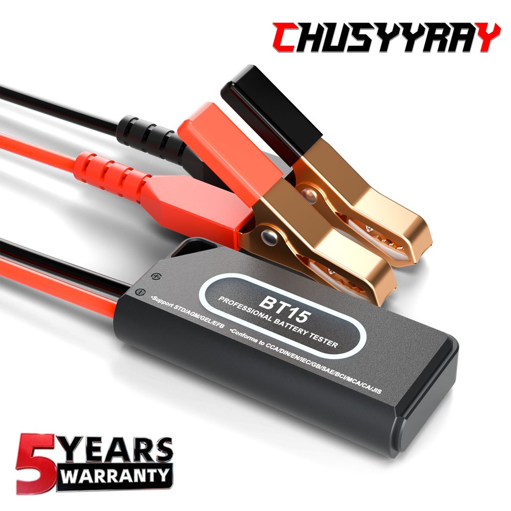 CHUSYYRAY  BT15 Car Battery Tester 12V Load Tester Charging System Analyzer