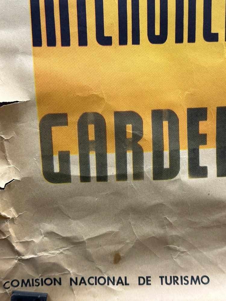 Vtg 50s Garden of Mexico Los Viejitos Dancer Original Tourism Poster 23"x35" O1